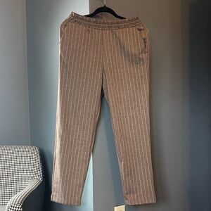 a new day Women's Brown Striped Straight Leg Pants